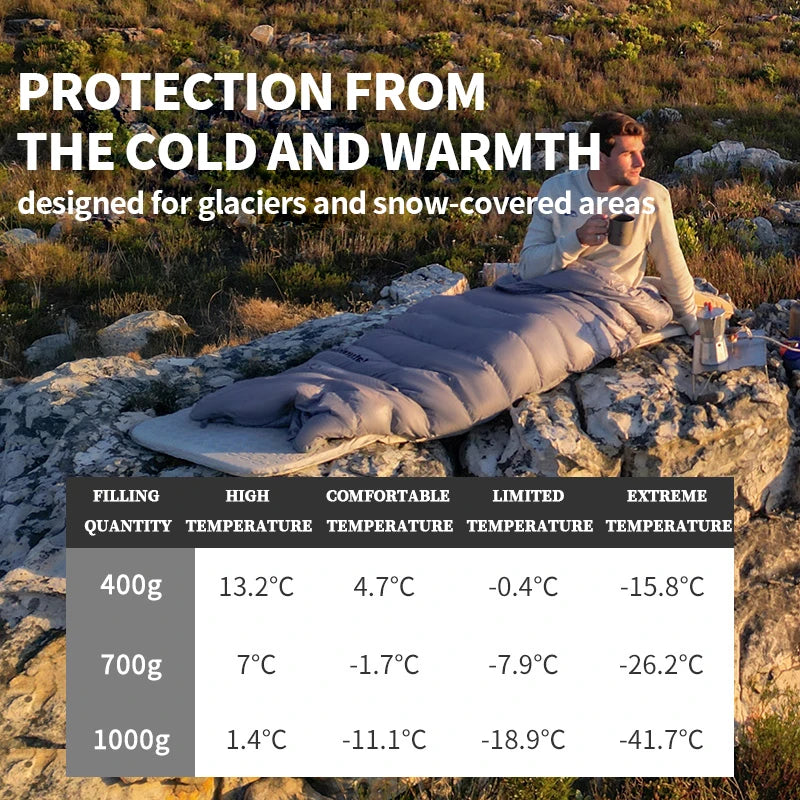 Sleeping Bag, Duck Down, Waterproof, Ultralight, Lightweight, Winter Camping, Hiking Gear, for Men and Women, Wholesale Luxury
