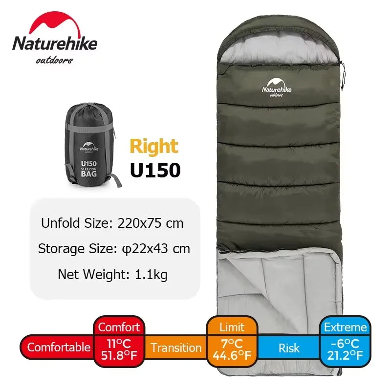 Ultralight Cotton Sleeping Bag, Waterproof, Winter Camping Accessory, Hiking Travel for Men and Women, Wholesale Luxury, Envelope Style U350
