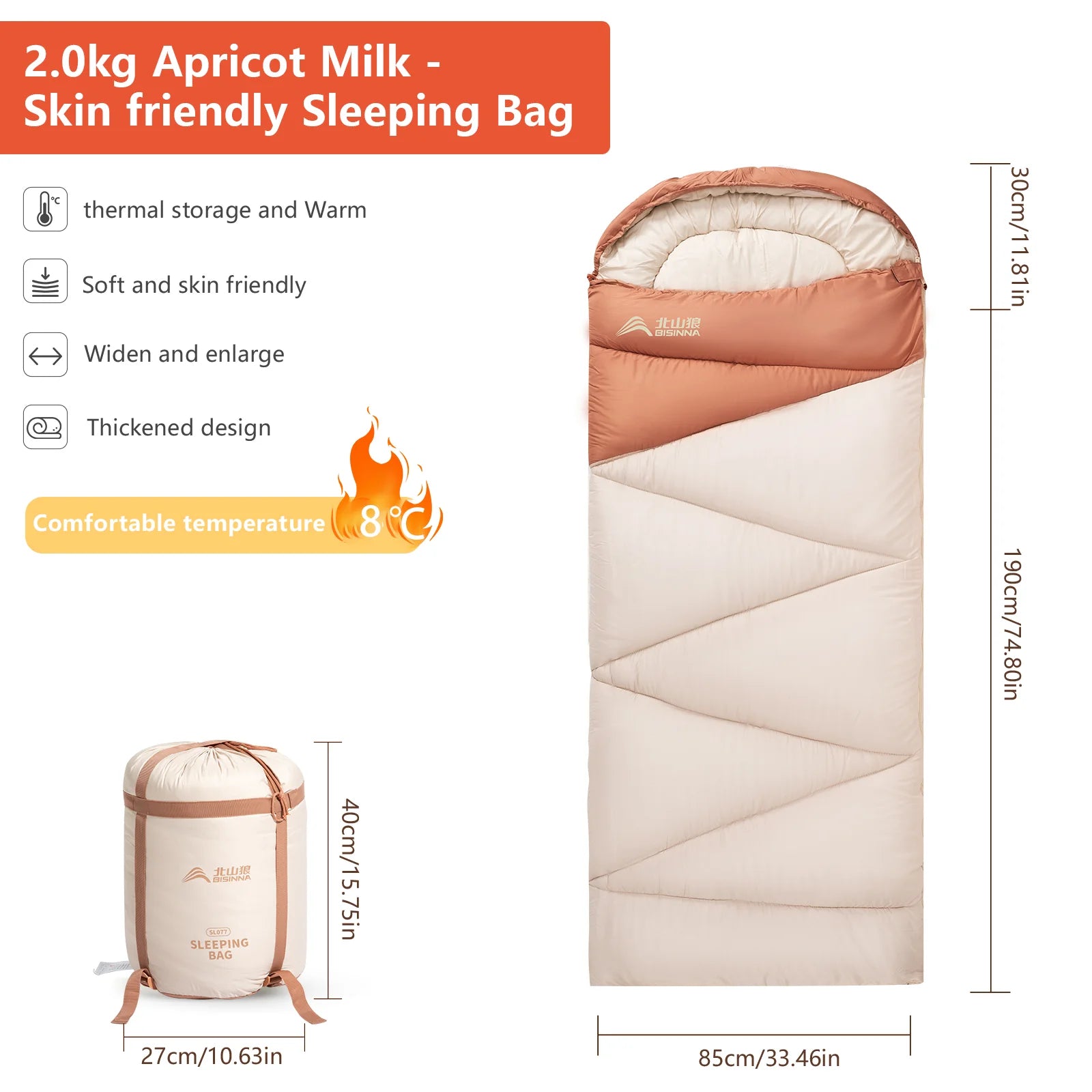 Ultralight Camping Sleeping Bag, Warm Cotton Envelope Design, 4 Season Backpacking Gear for Outdoor Adventures, Wholesale Luxury for Travelers