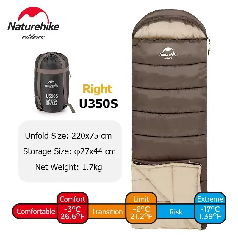 Ultralight Cotton Sleeping Bag, Waterproof, Winter Camping Accessory, Hiking Travel for Men and Women, Wholesale Luxury, Envelope Style U350