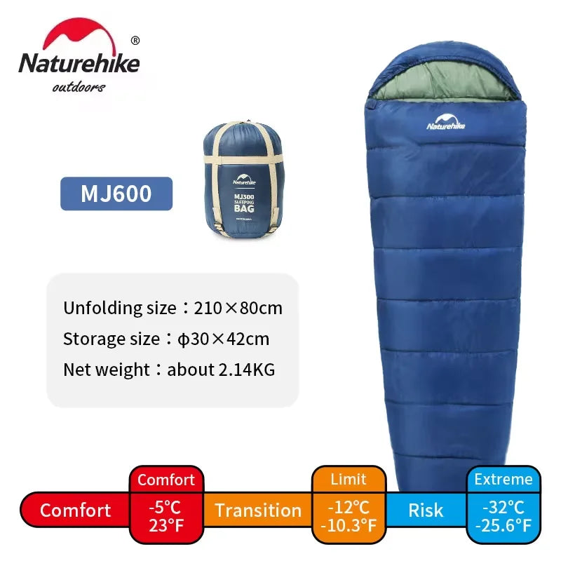 Mummy Sleeping Bag Lightweight Cotton -1℃ to -12℃ for Outdoor Camping, Luxury Comfort, Wholesale Deals, Perfect for Men and Women