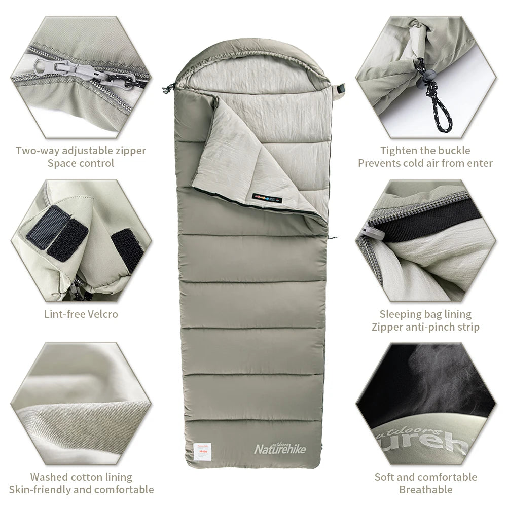 Sleeping Bag for Camping, Cotton Double Person, Spliceable Design, Warm for Summer and Winter, Wholesale Luxury Outdoor Gear