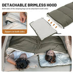 Envelope Sleeping Bag, Cotton Material, Portable Hooded Design, Single Splicable, Outdoor Camping for Adults, Luxury Quality, Wholesale Options Available