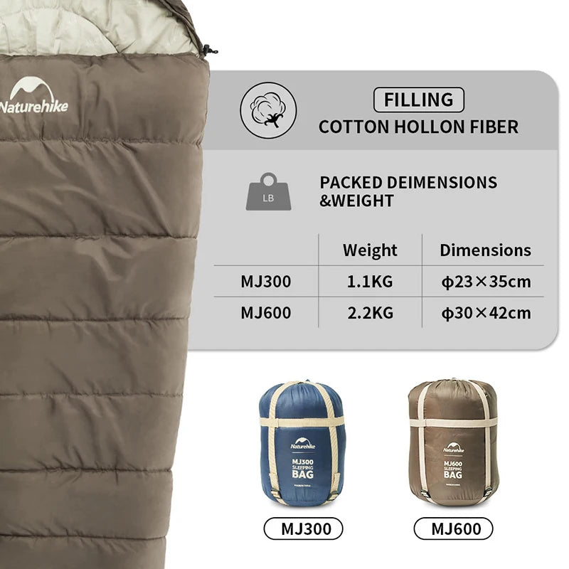 Mummy Sleeping Bag Lightweight Cotton -1℃ to -12℃ for Outdoor Camping, Luxury Comfort, Wholesale Deals, Perfect for Men and Women