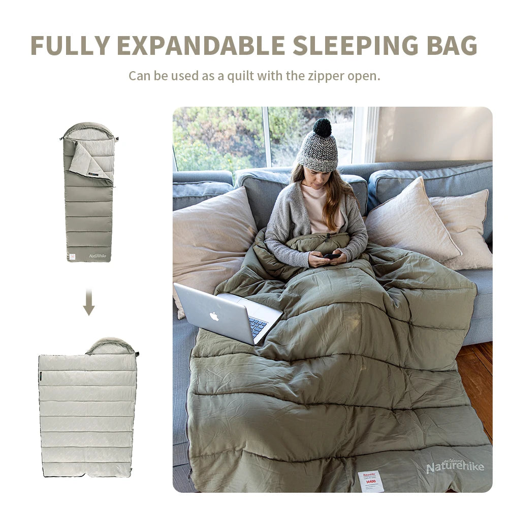 Sleeping Bag for Camping, Cotton Double Person, Spliceable Design, Warm for Summer and Winter, Wholesale Luxury Outdoor Gear