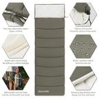 Envelope Sleeping Bag, Cotton Material, Portable Hooded Design, Single Splicable, Outdoor Camping for Adults, Luxury Quality, Wholesale Options Available
