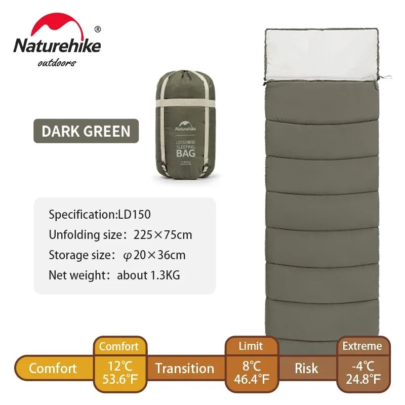 Envelope Sleeping Bag, Cotton Material, Portable Hooded Design, Single Splicable, Outdoor Camping for Adults, Luxury Quality, Wholesale Options Available