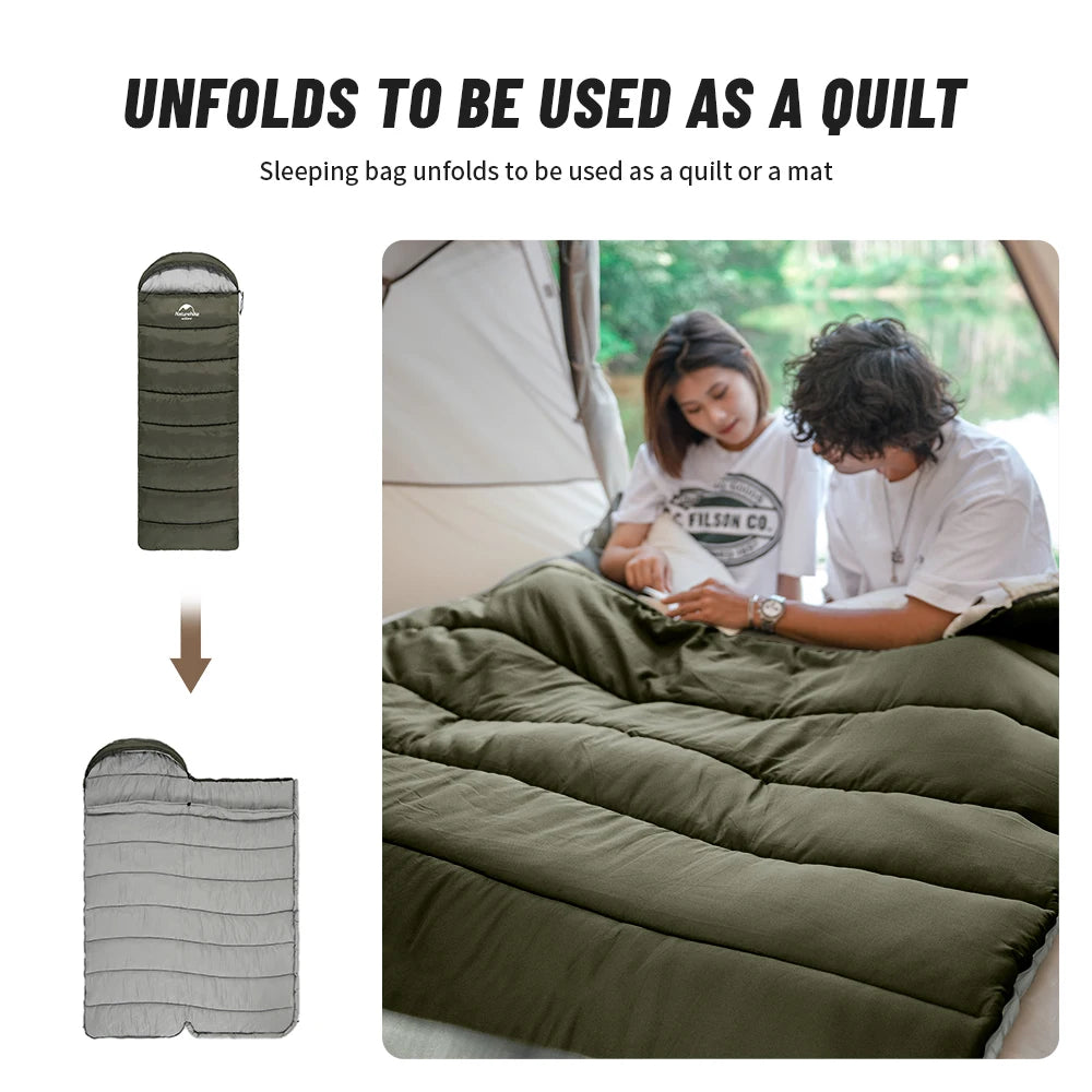 Ultralight Cotton Sleeping Bag, Waterproof, Winter Camping Accessory, Hiking Travel for Men and Women, Wholesale Luxury, Envelope Style U350