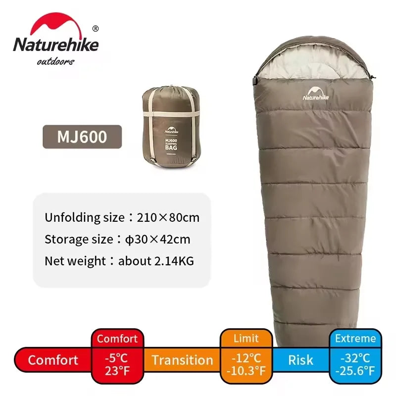 Mummy Sleeping Bag Lightweight Cotton -1℃ to -12℃ for Outdoor Camping, Luxury Comfort, Wholesale Deals, Perfect for Men and Women