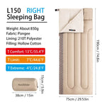 Naturehike L150 Ultralight Sleeping Bag for Adults - All-Season, Splicing Design, Ideal for Camping, Travel, and Hotel Use - Machine Washable