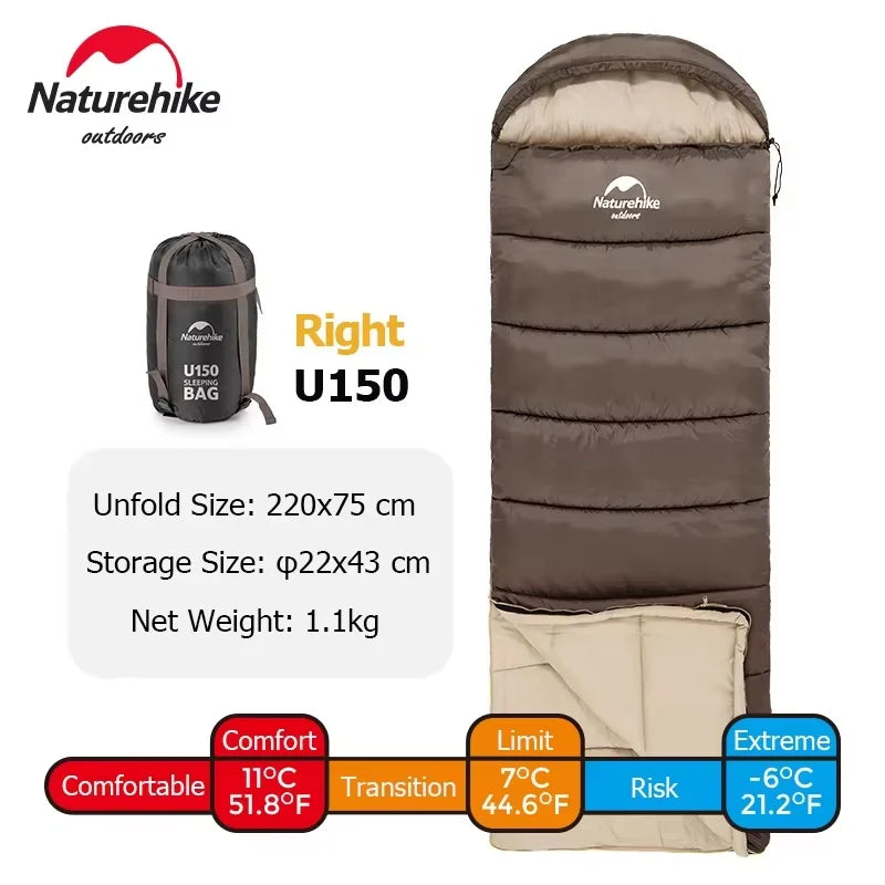Ultralight Cotton Sleeping Bag, Waterproof, Winter Camping Accessory, Hiking Travel for Men and Women, Wholesale Luxury, Envelope Style U350