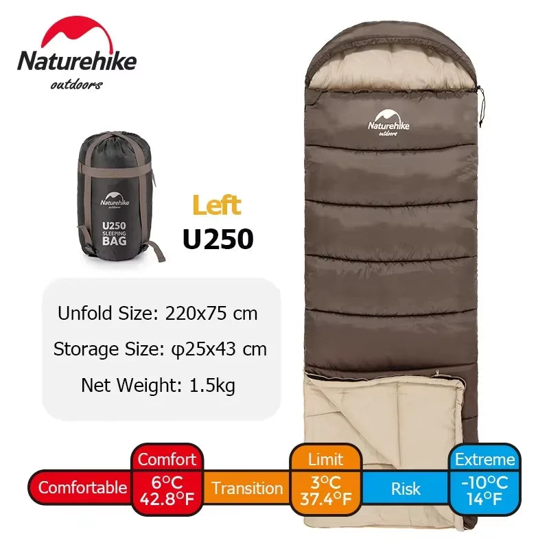 Ultralight Cotton Sleeping Bag, Waterproof, Winter Camping Accessory, Hiking Travel for Men and Women, Wholesale Luxury, Envelope Style U350