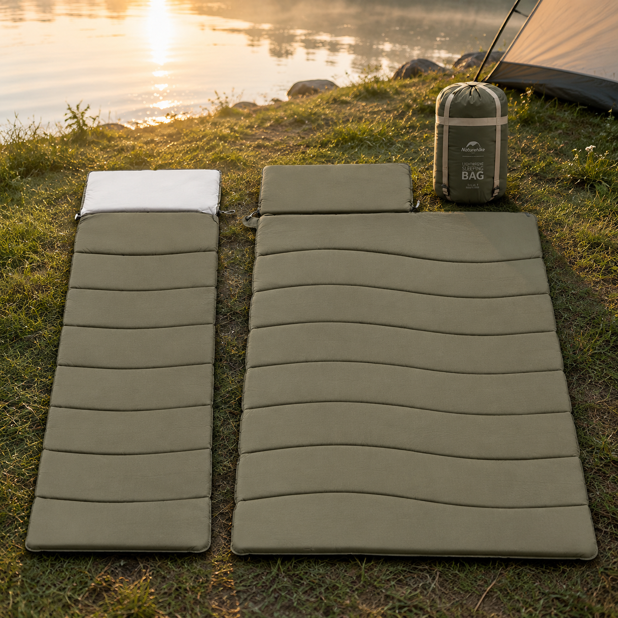Envelope Sleeping Bag, Cotton Material, Portable Hooded Design, Single Splicable, Outdoor Camping for Adults, Luxury Quality, Wholesale Options Available